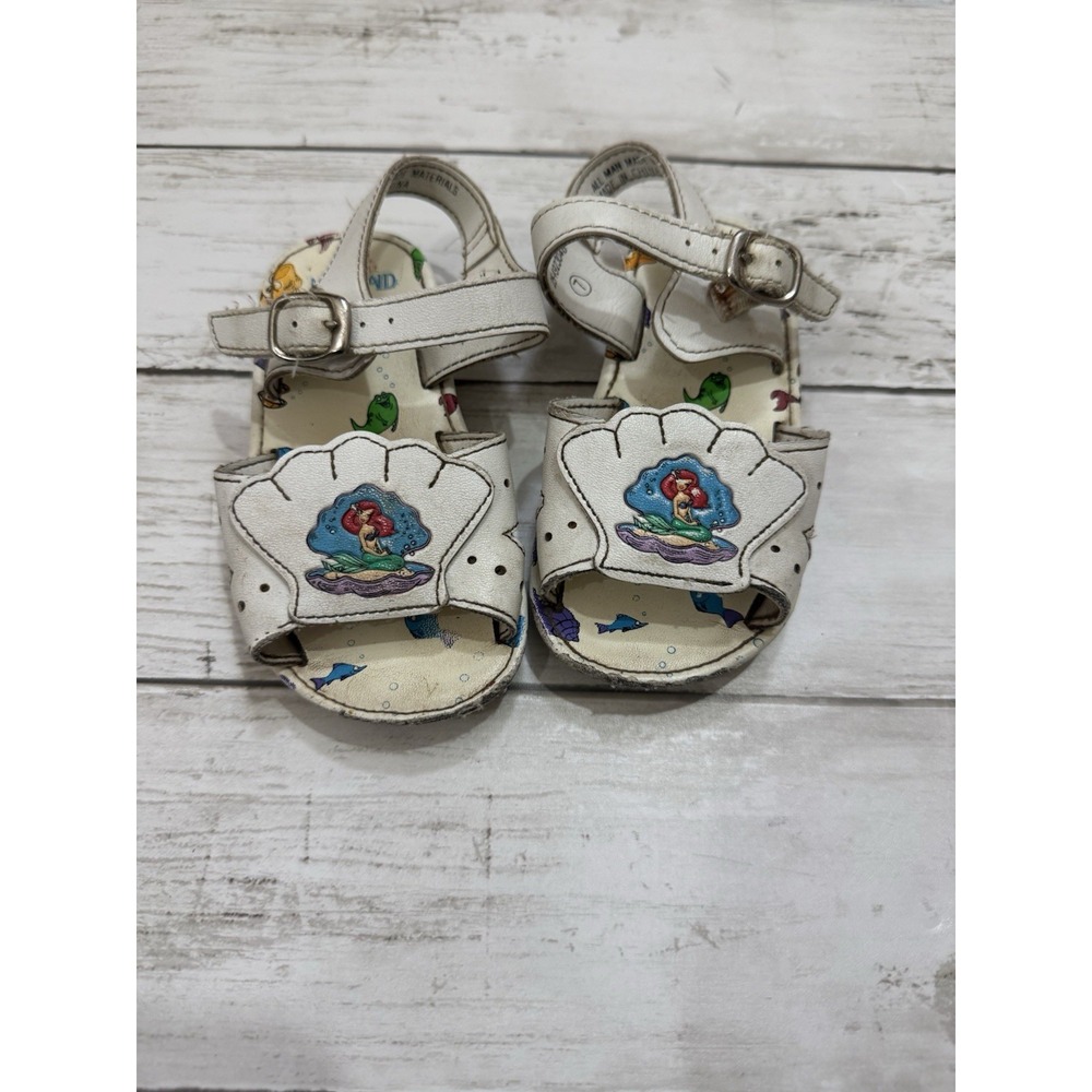 Vintage 90s Disney Little Mermaid Sandals Toddler Size 7 Seashell Character